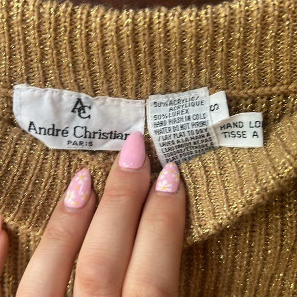 Andre Christian Gold knit high waisted midi skirt - Picture 3 of 3